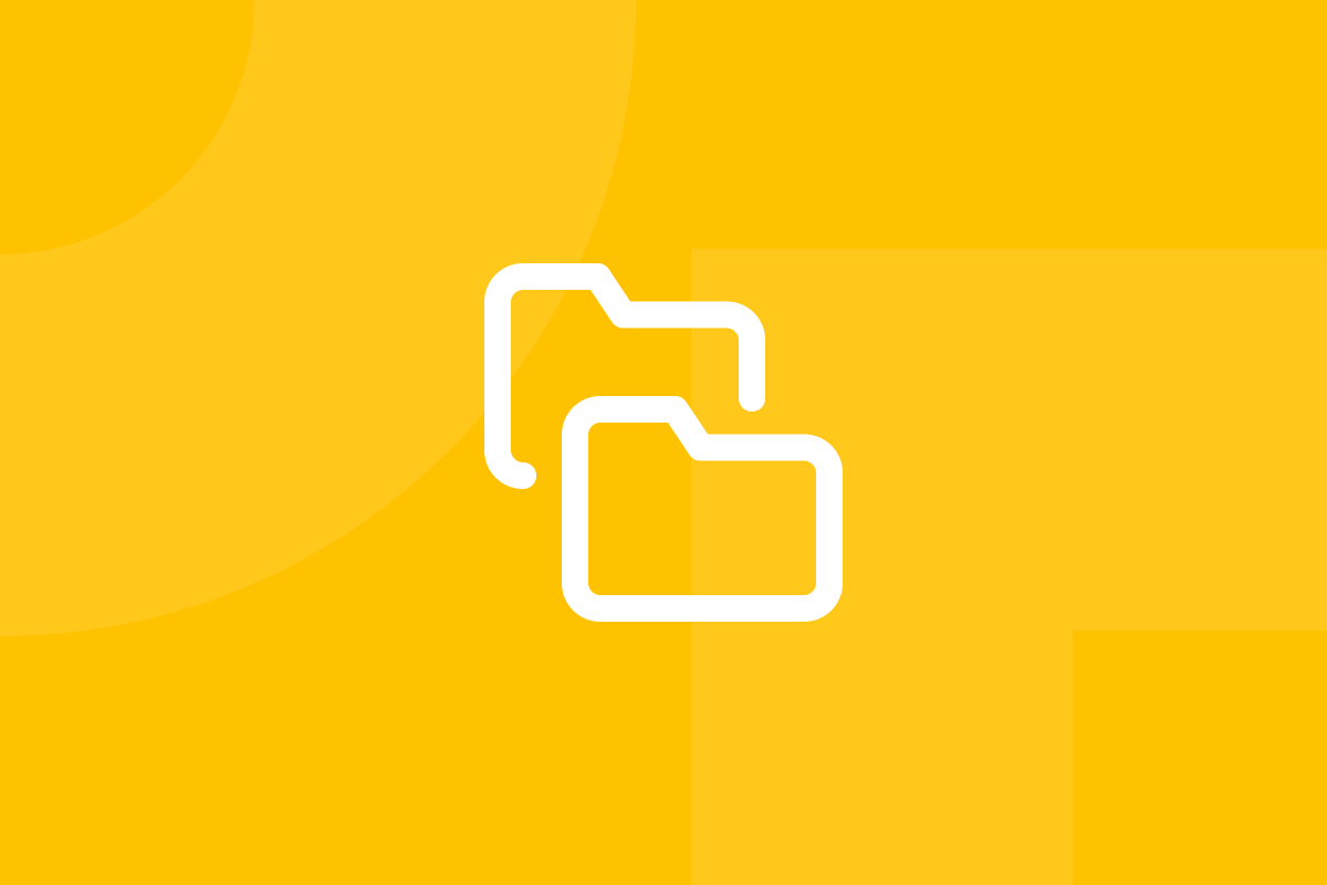 Ícone em tons de amarelo alusivo ao termo Interface inventory