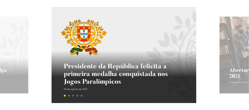 Imagem de carrossel interativo na plataforma da Presidência da República